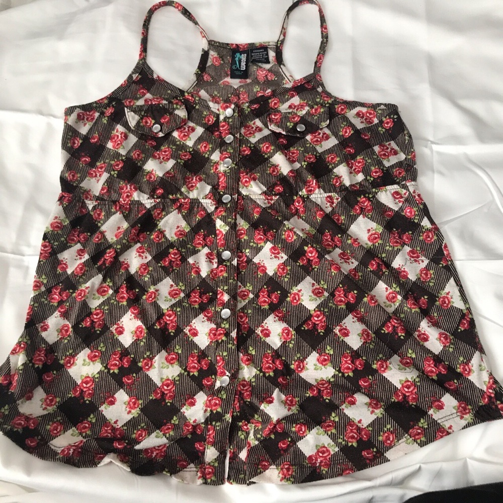 Rose floral print, tank top 🌹